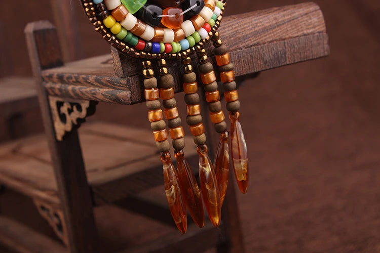 Handmade Beaded Leather Boho Necklaces