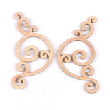 8Pcs Flower Swirl Wood Slices DIY Crafts Scrapbooking Home Decor Wood Lace Corners