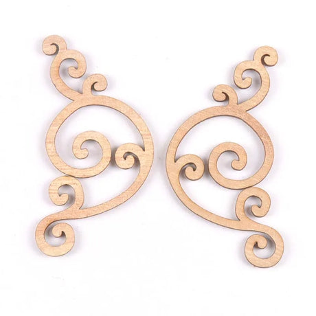 8Pcs Flower Swirl Wood Slices DIY Crafts Scrapbooking Home Decor Wood Lace Corners