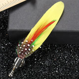Feather Lapel Pin Brooch Hat Pin Handmade Suit Accessory Gift Idea