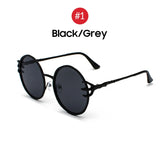 Claw Gripped Round Sunglasses Gothic Gold Metal Frame Shades