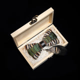 Handmade Woodland Feather Bow Ties & Lapel Pin Gift Box Set