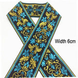 1M Boho Embroidered Jacquard Ribbons Trim DIY Craft