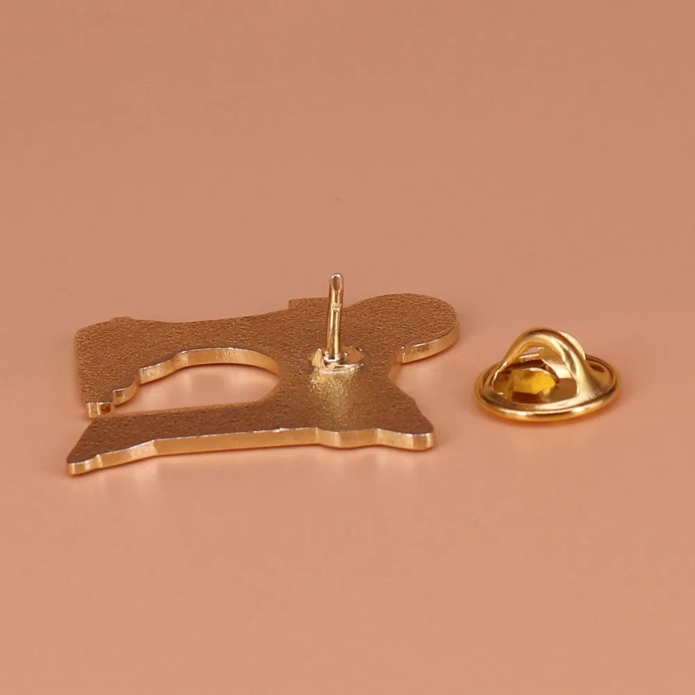 Vintage Sewing Machine Maker's Brooch Enamel Pin