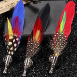 Feather Lapel Pin Brooch Hat Pin Handmade Suit Accessory Gift Idea