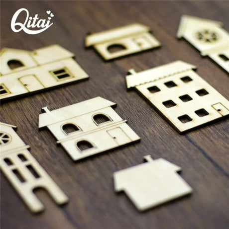 Wooden House Shapes 21 Pieces/7 Types DIY Wood Craft Projects