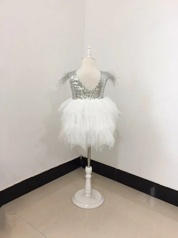 Christmas Angel Sequins Tutu Dress Girls