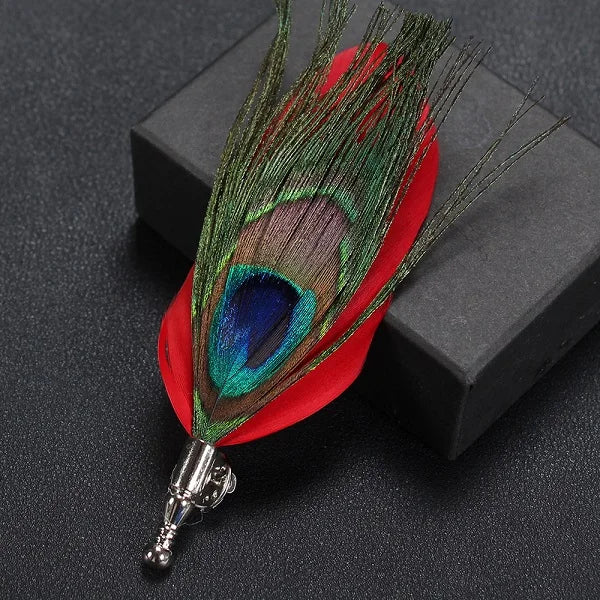 Feather Lapel Pin Brooch Hat Pin Handmade Suit Accessory Gift Idea