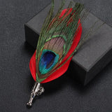Feather Lapel Pin Brooch Hat Pin Handmade Suit Accessory Gift Idea