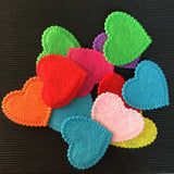 Fifty Felt Hearts Mixed Colours 25mm DIY Crafts