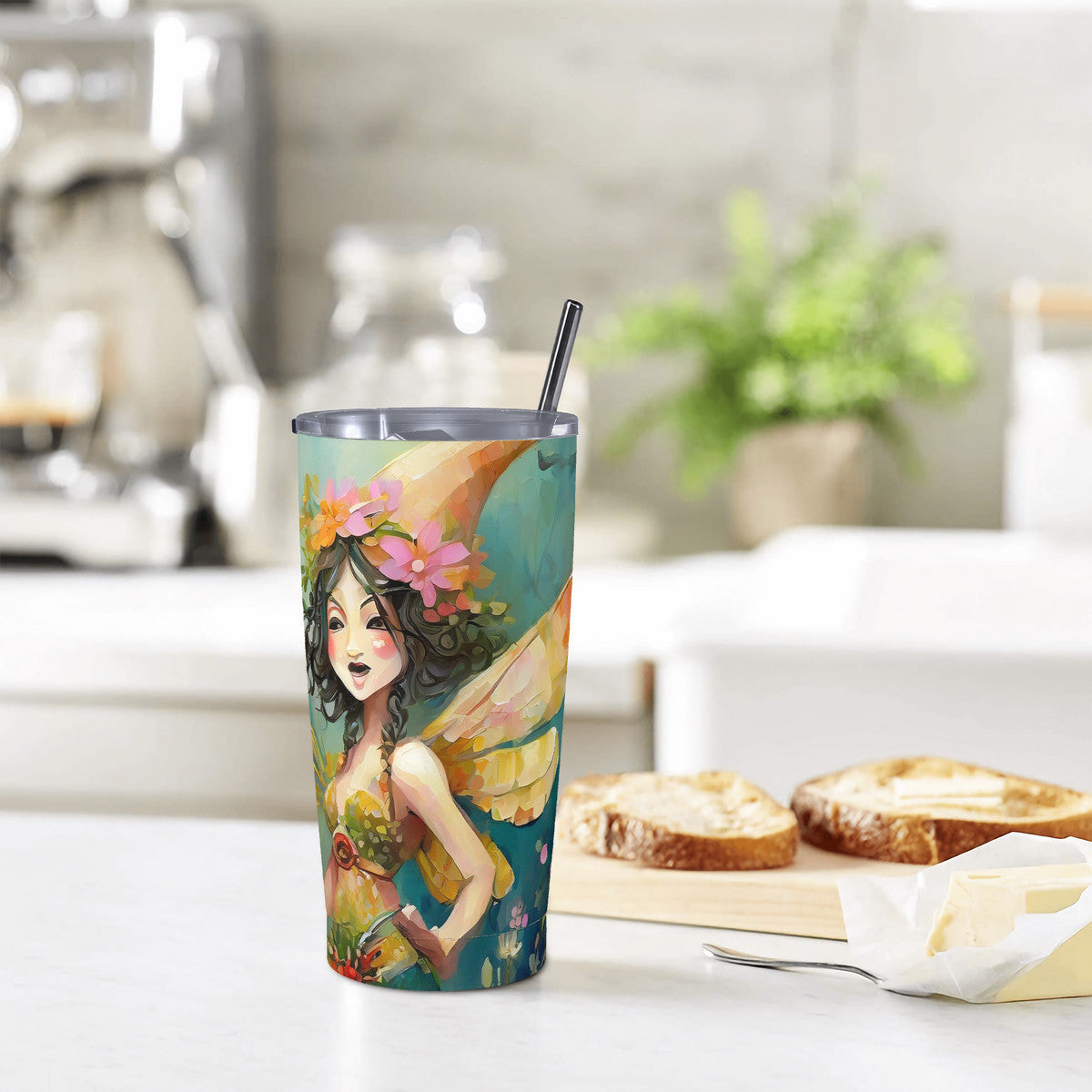 Wild Woodland Sprite 20oz Stainless Steel Straw Lid Cup
