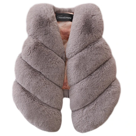 Baby Girls Faux Fur Vest Winter Outfits Kids Warm Sleeveless Coat Infant Toddler 6M-7Y Outerwear
