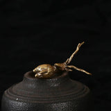 Copper Deer Elk Reindeer Figurine Tea Pet