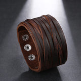 Handmade Genuine Leather Wide Cuff Bracelet