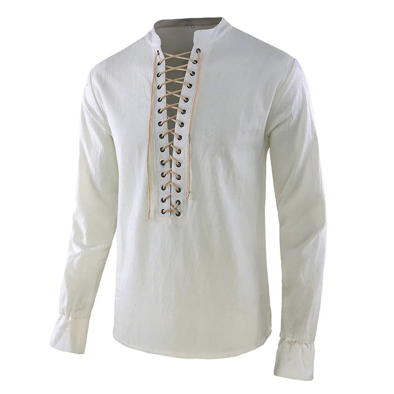Medieval Shirt Mens Tunic Viking Pirate Costume Knight Warrior Saxon LARP