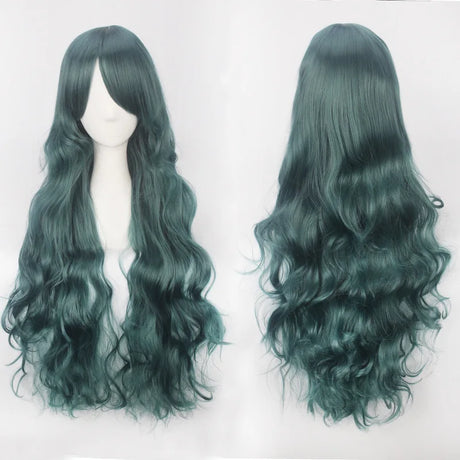 Extra Long Wavy or Straight Wigs with Full Bangs Heat Resistant.