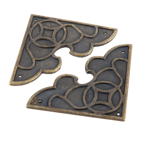 Two Decorative Metal Box Corners 54mm Furniture Jewellery
