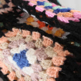 Granny Square Hand Crochet Mohair Hooded Long Cardigan