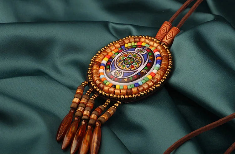 Handmade Beaded Leather Boho Necklaces