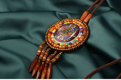 Handmade Beaded Leather Boho Necklaces