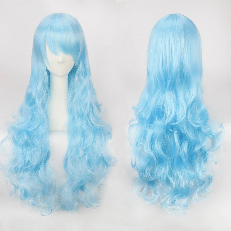 Extra Long Wavy or Straight Wigs with Full Bangs Heat Resistant