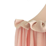 Muslin Cotton Hanging Canopy with Frills Bed Baldachin for Kids Room