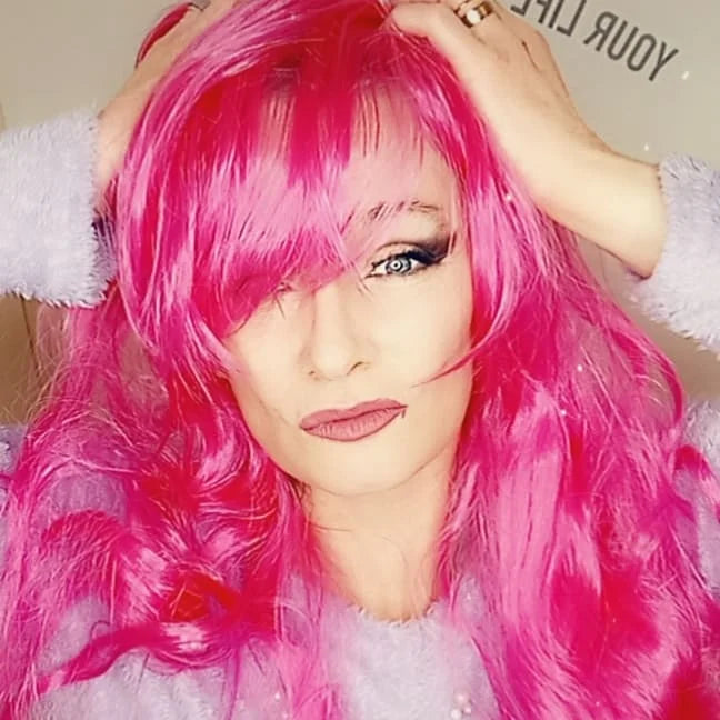Extra Long Wavy or Straight Wigs with Full Bangs Heat Resistant.