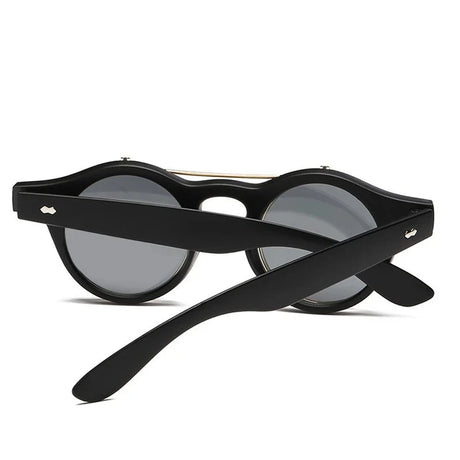 Round Steampunk Flip Up Sunglasses