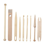9Pcs/Set Weaving Loom Wood Tools Weaving Shuttle Crochet Needle Hand Loom Stick DIY Craft Tools