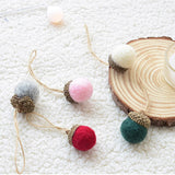 6pcs Acorn Xmas Tree Ornament Wool Felt Pine Cone