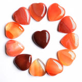 Twelve Natural Stone Heart Shape Cabochons for Jewellery Making 25mm