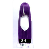 Extra Long Wavy or Straight Wigs with Full Bangs Heat Resistant