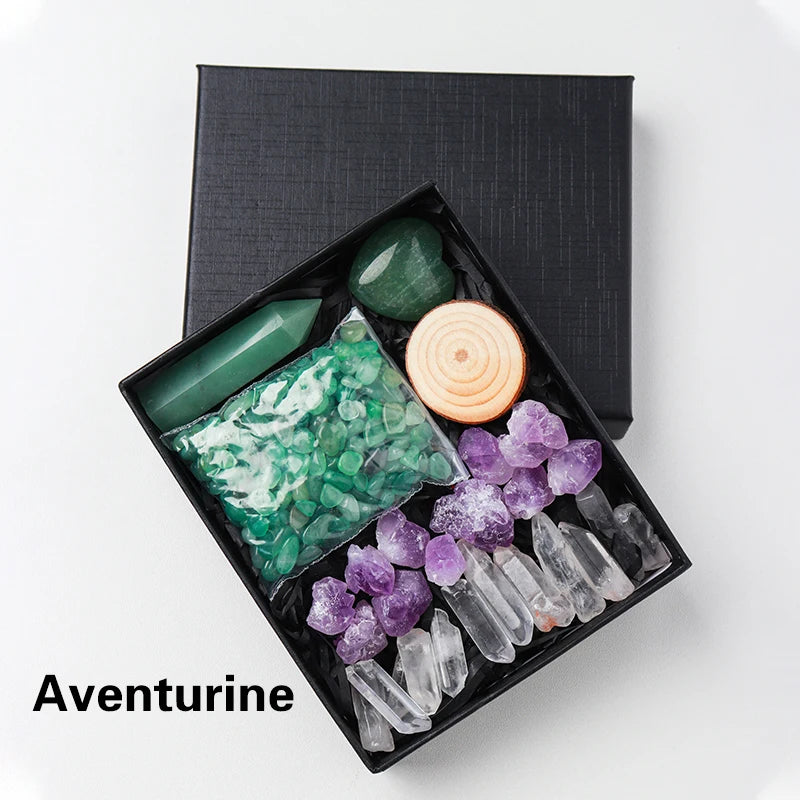 Natural Crystal Gift Sets Amethyst Clear Quartz Rose Quartz Gifts Box