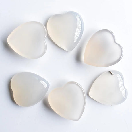 Twelve Natural Stone Heart Shape Cabochons for Jewellery Making 25mm