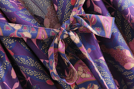Elhiza's Purple Boho Long Kimono Robe Cover-up