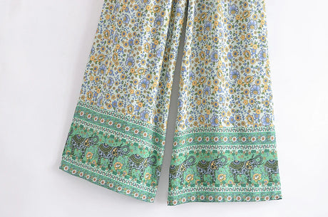 Fern's Boho Two Piece Summer Wide Leg Pant and Camisole Sets