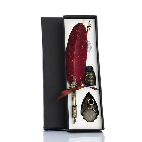 Calligraphy Feather Quill Fountain Pen Set Gift Box.