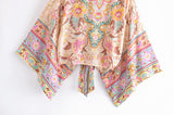 Boho Floral Wrap Kimono Tops