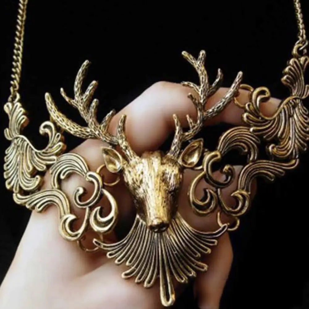 King of the Forest Deer Statement Necklace
