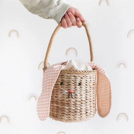 Easter Bunny Straw Basket Easter Egg Hunt