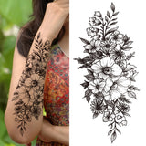 Large Peony Temporary Tattoos