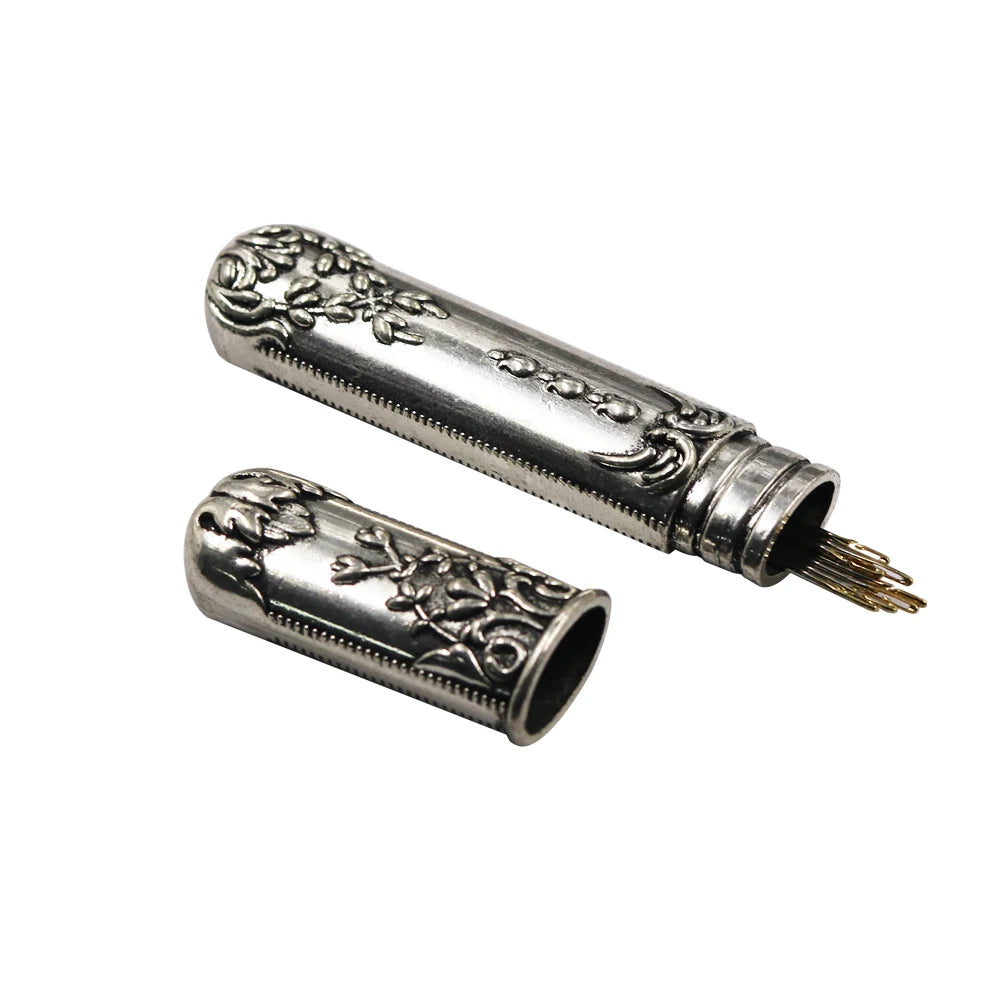 Vintage Needle Case 24pcs Self Threading Needle Pins Hand Sewing Needles DIY Sewing Tools