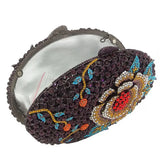 Woodland Rose Crystal Flower Evening Clutch Bags Cocktail Minaudiere Handbags