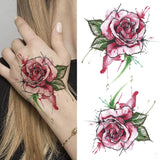 Large Peony Temporary Tattoos