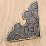 Two Decorative Metal Box Corners 54mm Furniture Jewellery