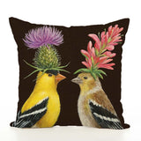 Spring Frolic Decorative Cushion Covers Squirrel Bird Bear Fox Printed Cotton Linen Pillowcase