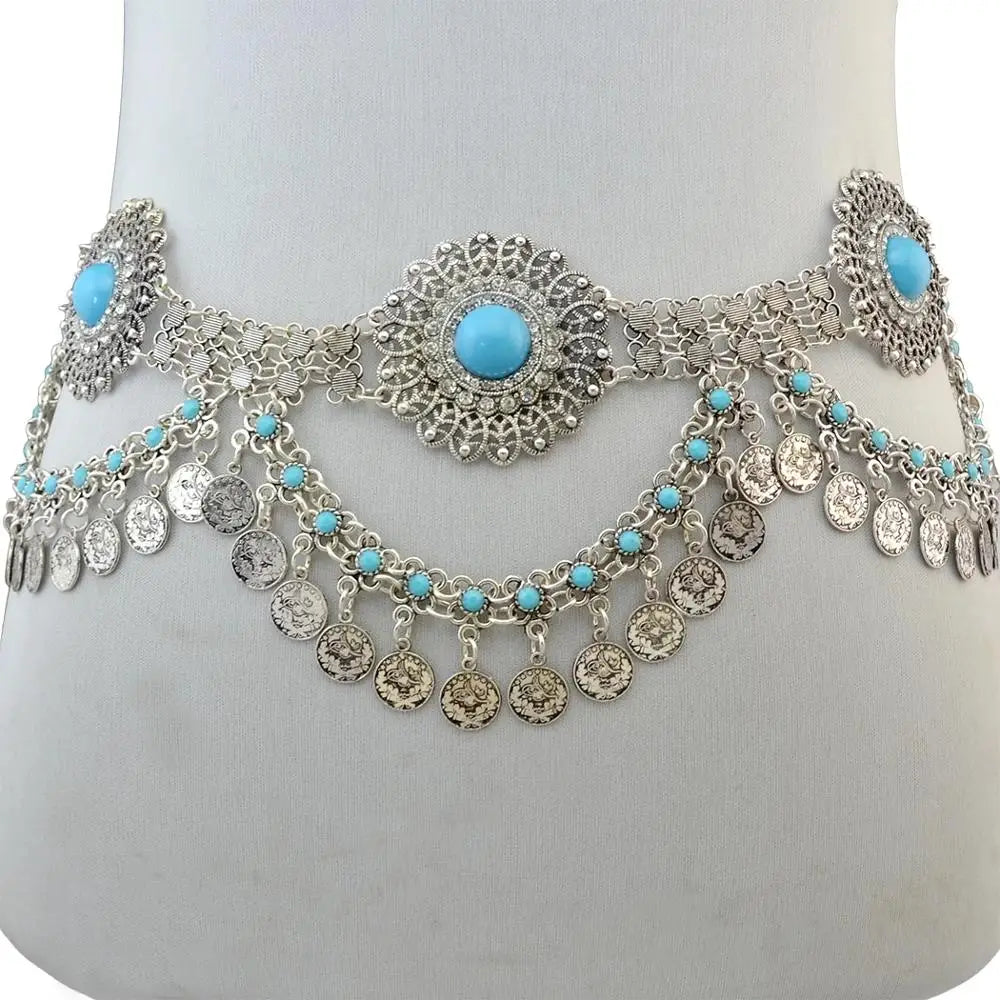 Gypsy Silver Shimmy Belts Belly Dance Hip Jewellery