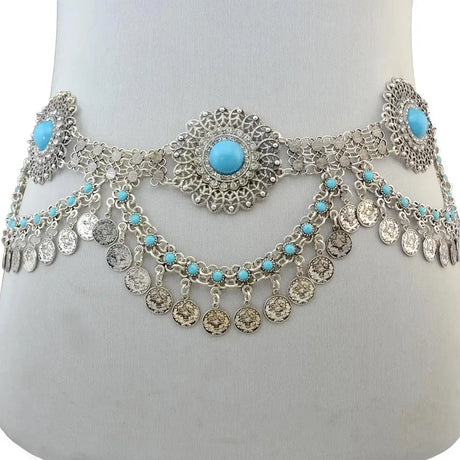 Gypsy Silver Shimmy Belts Belly Dance Hip Jewellery