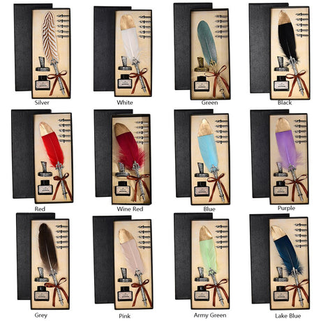Calligraphy Feather Quill Fountain Pen Set Gift Box