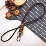 Leather Lanyard Strap Wrist Neck Keychain